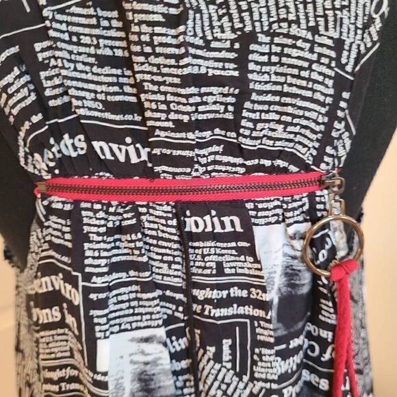 Moonlight Y & S Fashion Design Newsprint Flowing Midi Dress - Picture 6 of 10